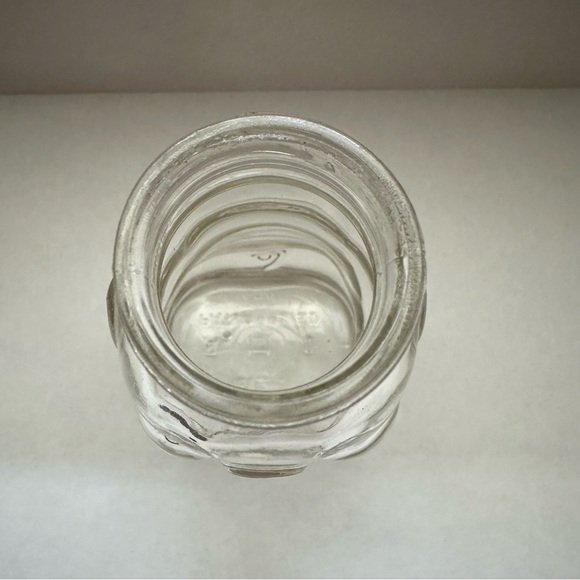 Vintage Hazel Atlas Glass Piggy Bank Brother Can You Spare A Dime? 8127 With Lid - Picture 8 of 11